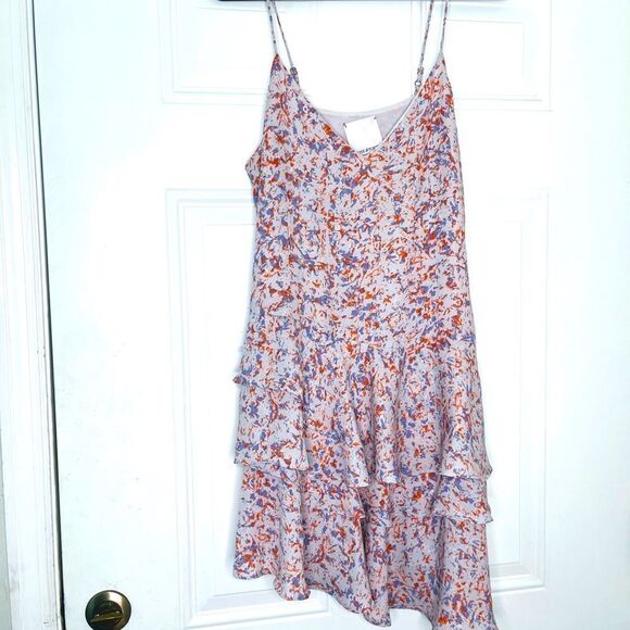 Prose and Poetry Asymmetrical Ruffle Floral Dress. - Picture 1 of 6